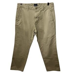Gap Pants Khakis Tan Cotton Lived In Straight Stretch Comfy Casual Grunge 32/28